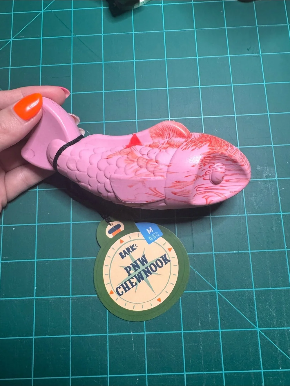 BARK PNW Chewnook Medium Pink Salmon Chew Toy
